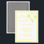 Yellow Coloured Butterflies Heart Design Wedding Magnet<br><div class="desc">Wedding save the date magnet butterfly heart design. Customise this yellow coloured wedding save the date magnet with your wedding details. Should you require any help with customising then contact us through the link on this page. Yellow coloured butterfly and heart design personalised wedding save the date magnet</div>
