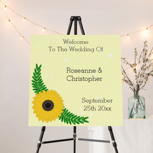 Yellow Coloured Sunflower Design Wedding Foam Board