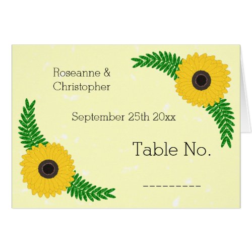 Yellow Coloured Sunflower Design Wedding Table