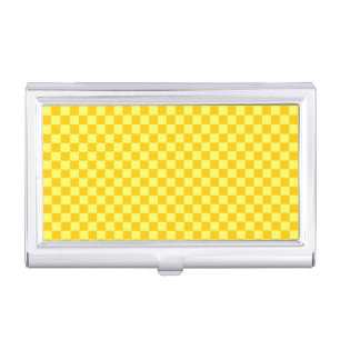 Yellow Combination Checkerboard by ShirleyTaylor Business Card Holder