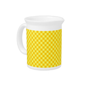 Yellow Combination Checkerboard by ShirleyTaylor Drink Pitcher