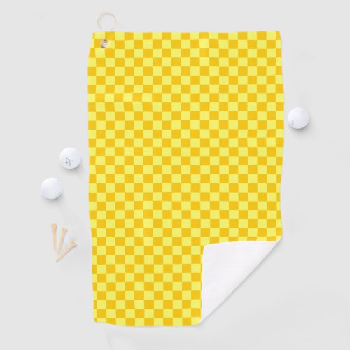 Yellow Combination Checkerboard by ShirleyTaylor Golf Towel