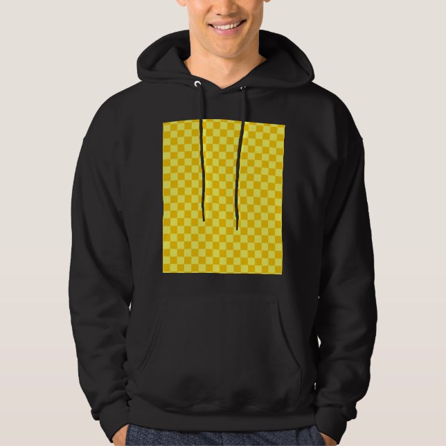 Yellow Combination Checkerboard by ShirleyTaylor Hoodie (Front)