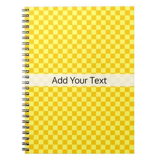 Yellow Combination Checkerboard by ShirleyTaylor Notebook (Front)