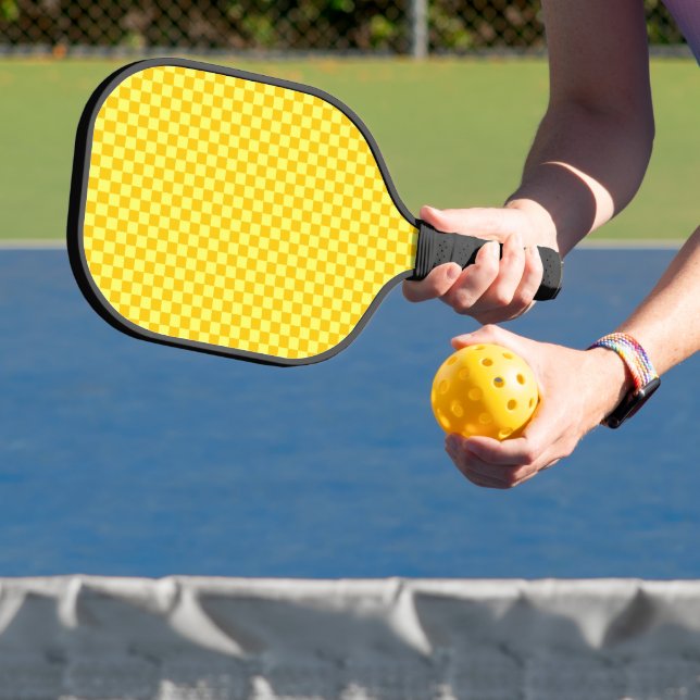 Yellow Combination  Checkerboard by ShirleyTaylor Pickleball Paddle (Insitu)