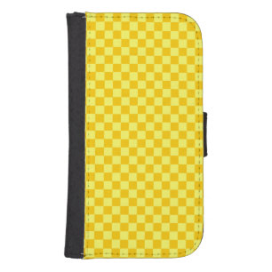 Yellow Combination Checkerboard by ShirleyTaylor Galaxy S4 Wallet Case