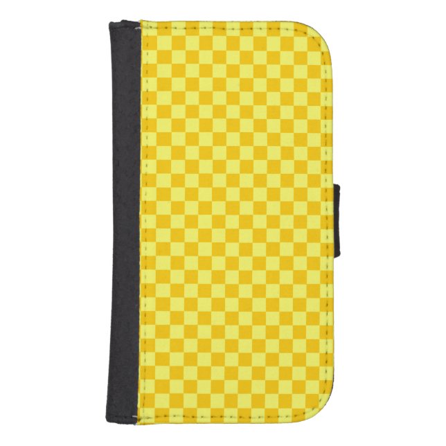 Yellow Combination Checkerboard by ShirleyTaylor Samsung Galaxy Wallet Case (Front)