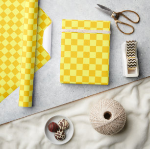 Yellow Combination Checkerboard by ShirleyTaylor Wrapping Paper