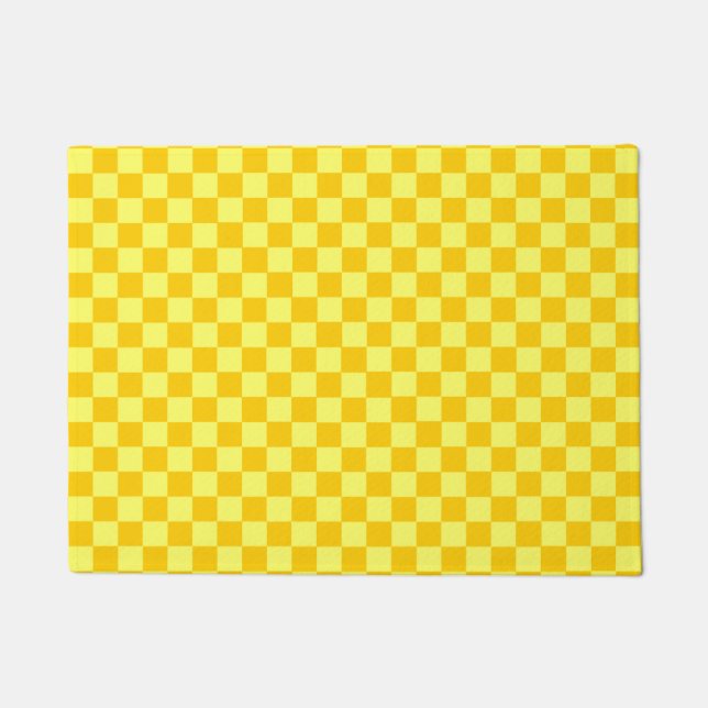 Yellow Combination Classic Checkerboard by STaylor Doormat (Front)