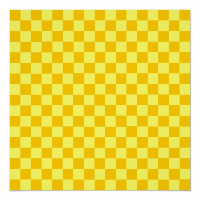 Yellow Combination Classic Checkerboard by STaylor Poster (Front)