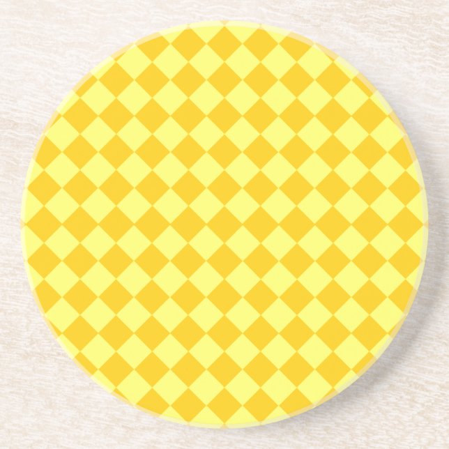 Yellow Combination Diamond Pattern by STaylor Coaster (Front)