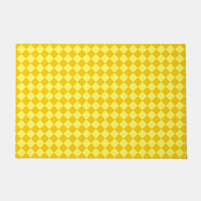 Yellow Combination Diamond Pattern by STaylor Doormat (Front)
