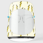 Yellow Comic Book Lightening Flashes Pattern Name Face Shield