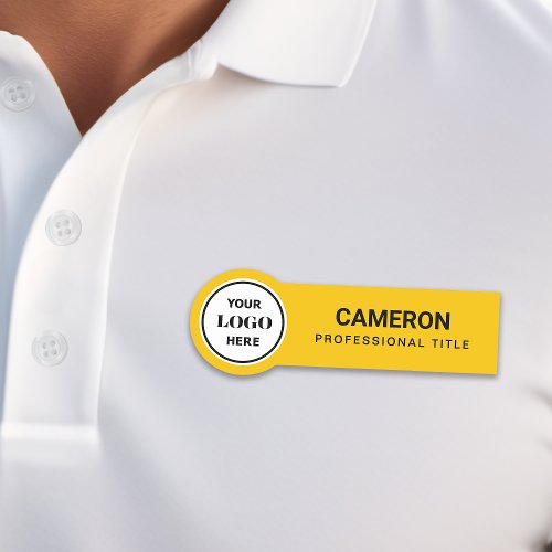 Yellow Company Logo Name Tag