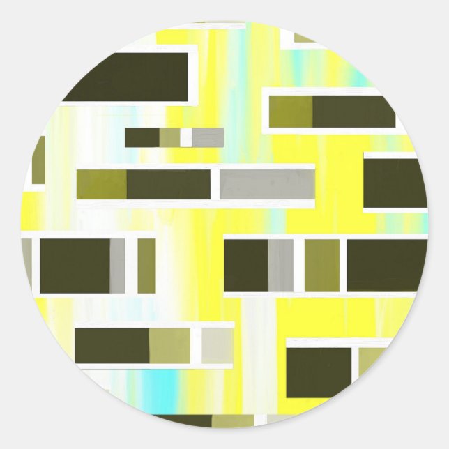 Yellow Composition Classic Round Sticker (Front)