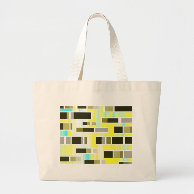 Yellow Composition Large Tote Bag (Front)