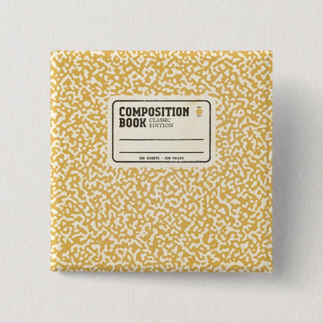 Yellow Composition Notebook Button (Front)