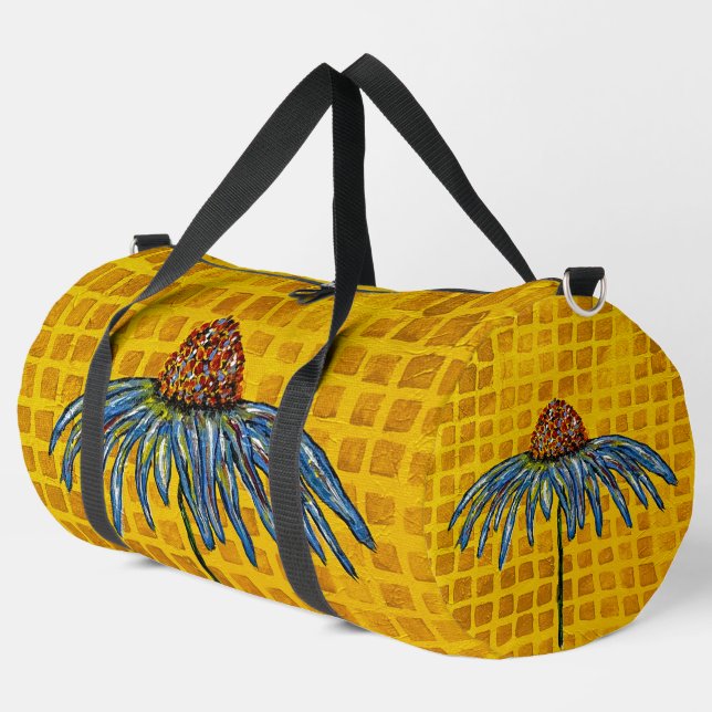 Yellow Coneflower Duffle Bag (Left Corner)
