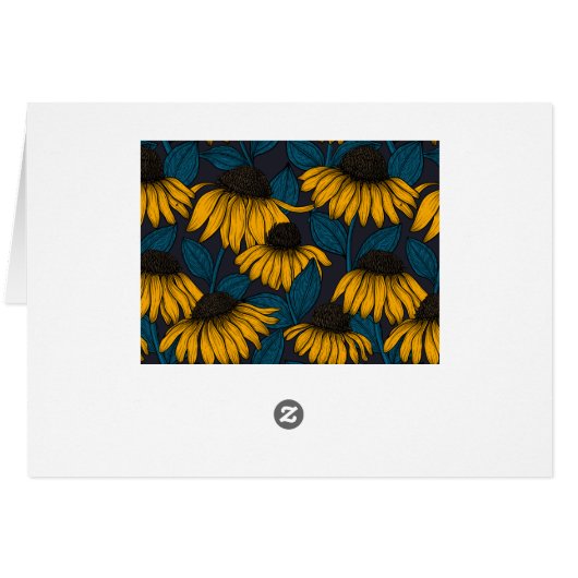 Yellow coneflowers on dark blue (Back Horizontal)