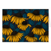 Yellow coneflowers on dark blue (Front Horizontal)