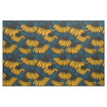 Yellow coneflowers on dark blue fabric