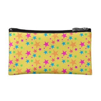 Yellow Confetti Black Multi Makeup Bag