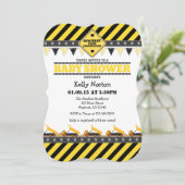 Yellow Construction Baby Shower Invitation (Standing Front)