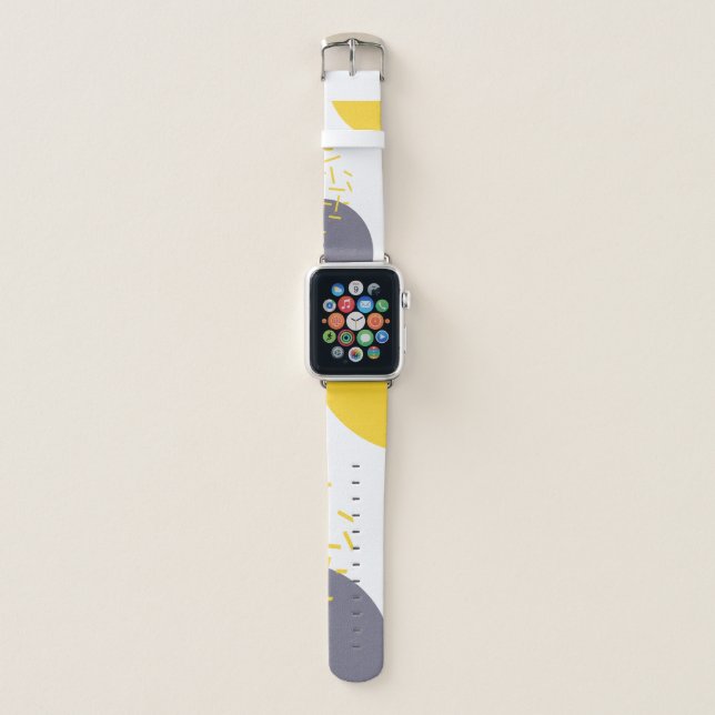 Yellow, cool, modern, trendy geometric art apple watch band (Front)