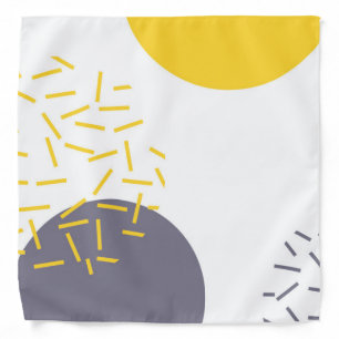 Yellow, cool, modern, trendy geometric art bandana