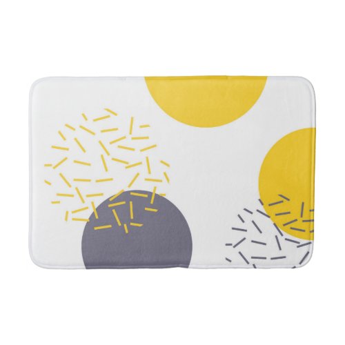 Yellow cool modern trendy geometric art bath mat