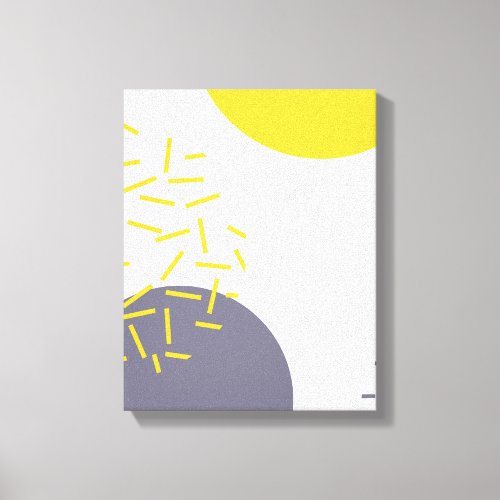 Yellow cool modern trendy geometric art canvas print