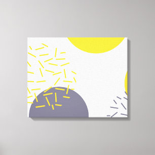 Yellow, cool, modern, trendy geometric art canvas print