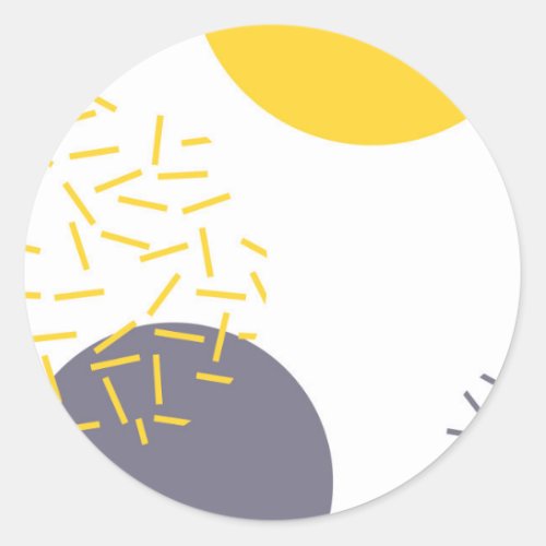 Yellow cool modern trendy geometric art classic round sticker