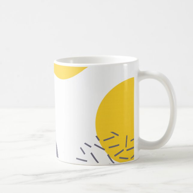 Yellow, cool, modern, trendy geometric art coffee mug (Right)
