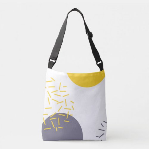 Yellow cool modern trendy geometric art crossbody bag