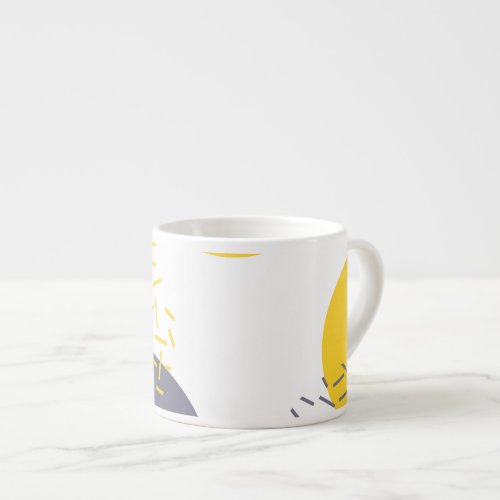 Yellow cool modern trendy geometric art espresso cup