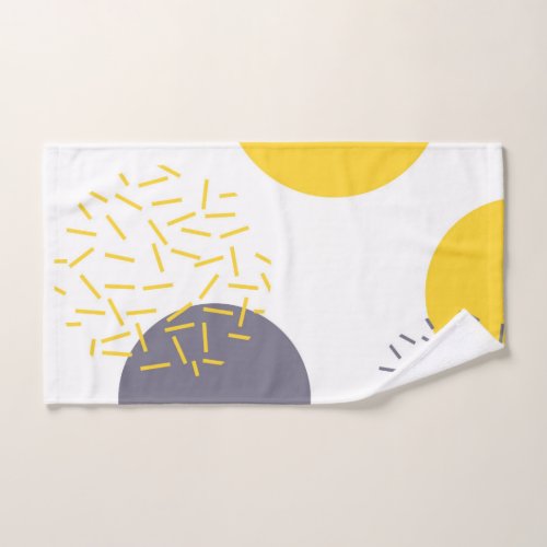 Yellow cool modern trendy geometric art hand towel 