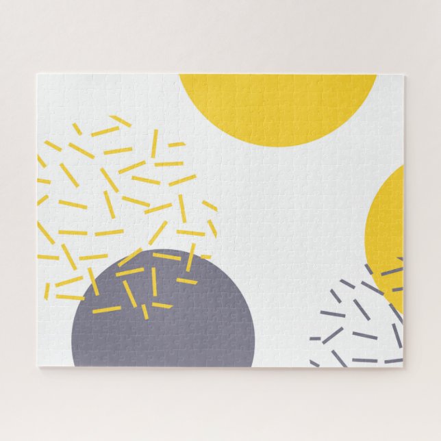 Yellow, cool, modern, trendy geometric art jigsaw puzzle (Horizontal)