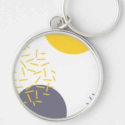Yellow cool modern trendy geometric art keychain