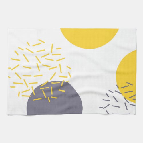 Yellow cool modern trendy geometric art kitchen towel