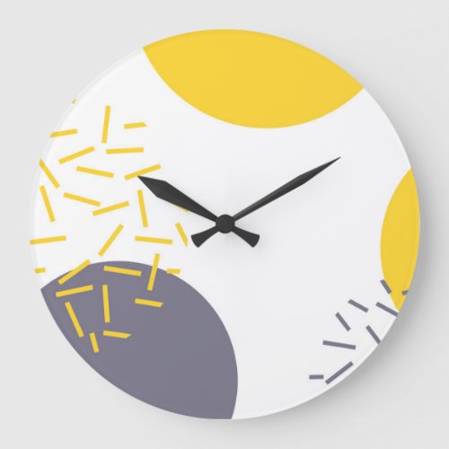 Yellow cool modern trendy geometric art large c large clock