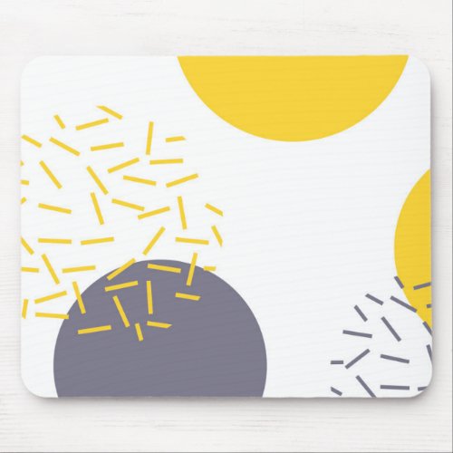 Yellow cool modern trendy geometric art mouse pad
