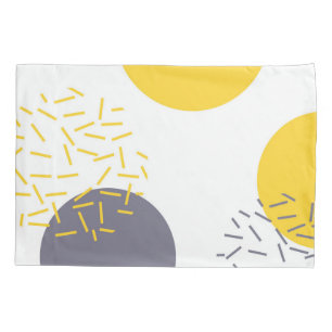 Yellow, cool, modern, trendy geometric art pillow case