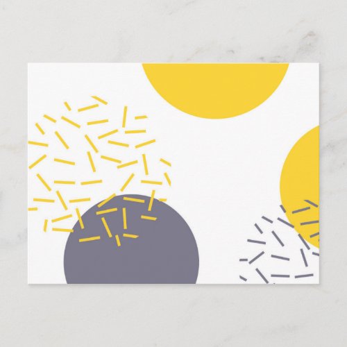 Yellow cool modern trendy geometric art postcard
