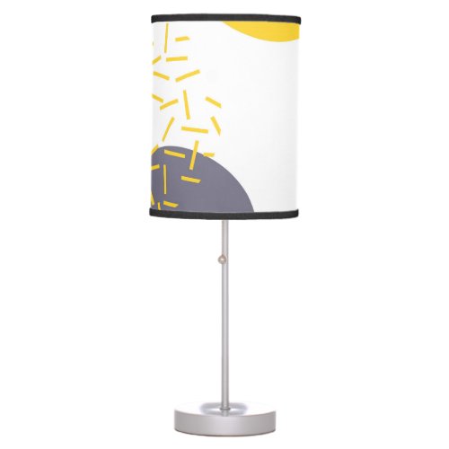 Yellow cool modern trendy geometric art table lamp