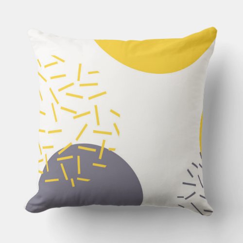 Yellow cool modern trendy geometric art throw pillow