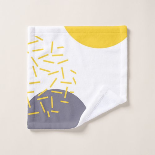 Yellow cool modern trendy geometric art wash cloth