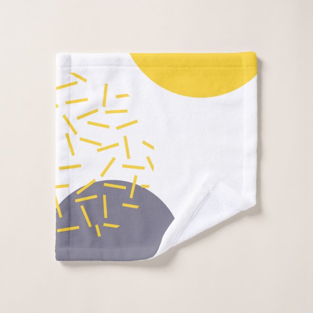 Yellow, cool, modern, trendy geometric art wash cloth (Wash Cloth)