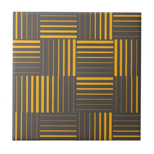 Yellow cool unique trendy modern lines ceramic tile