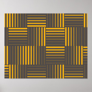 Yellow, cool, unique, trendy, modern lines poster